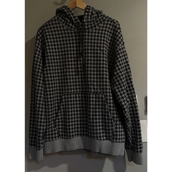 Adidas X Ivy Park Hoodie Heavyweight Houndstooth Pullover‎ Sweatshirt Medium - Picture 1 of 8